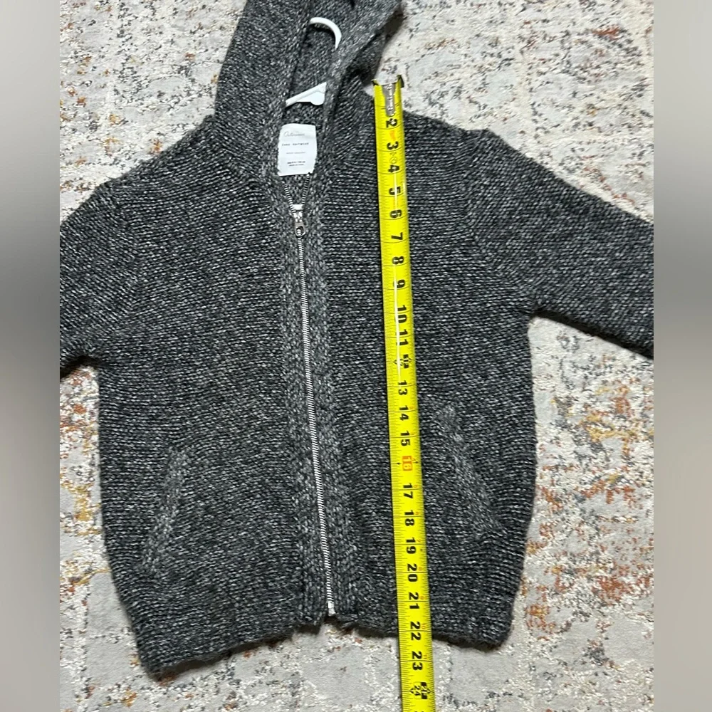 Zara Knitwear full-zip gray hooded jacket kids size 8/9